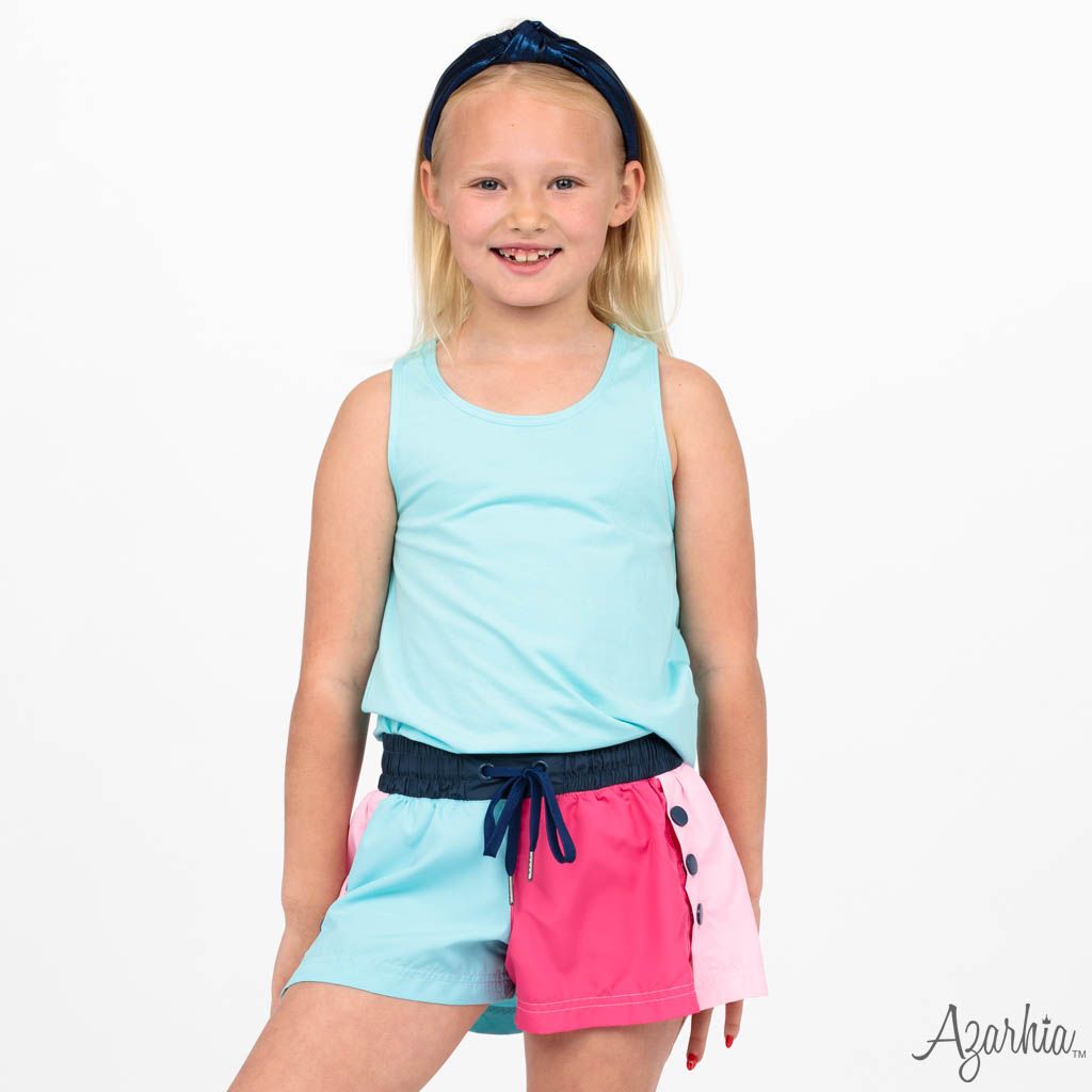 Pink/Navy Color Block Short