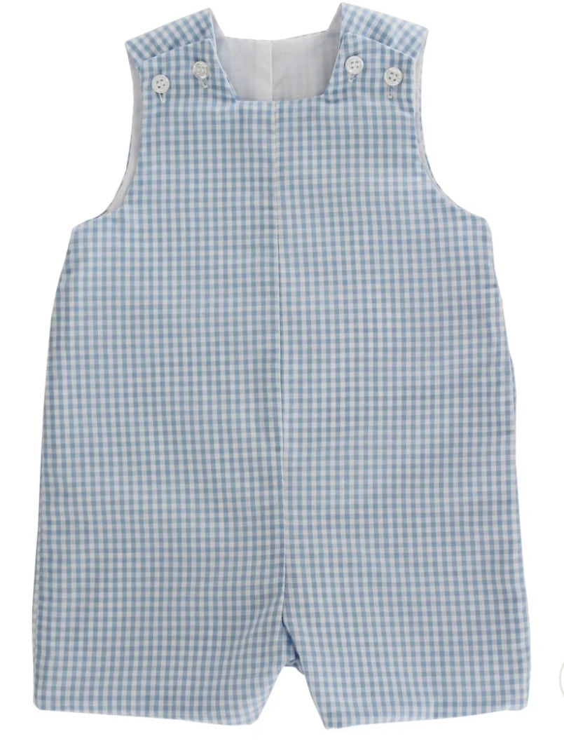 Light Blue Check Short John John