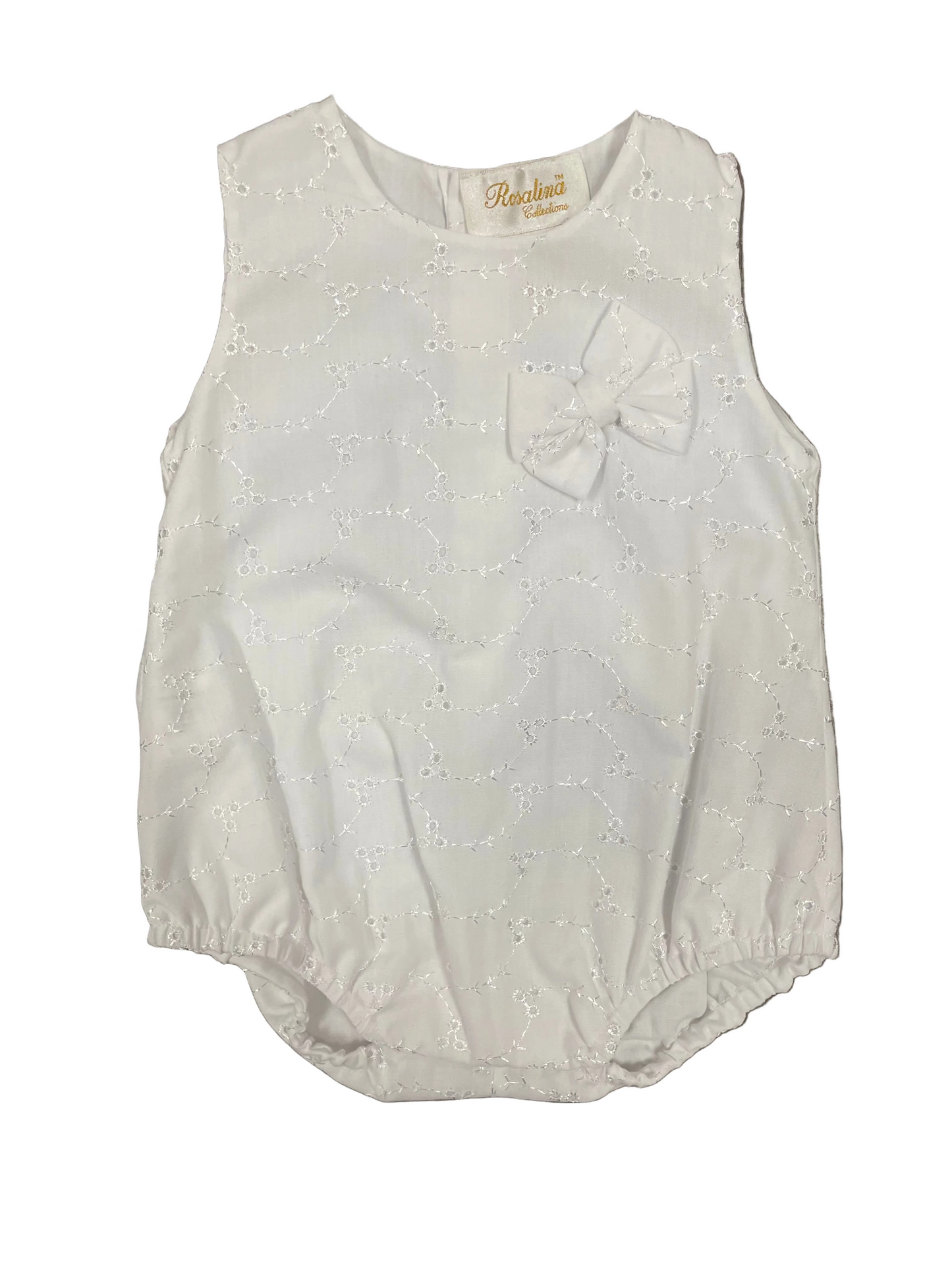 White Eyelet Bubble w/ Bow