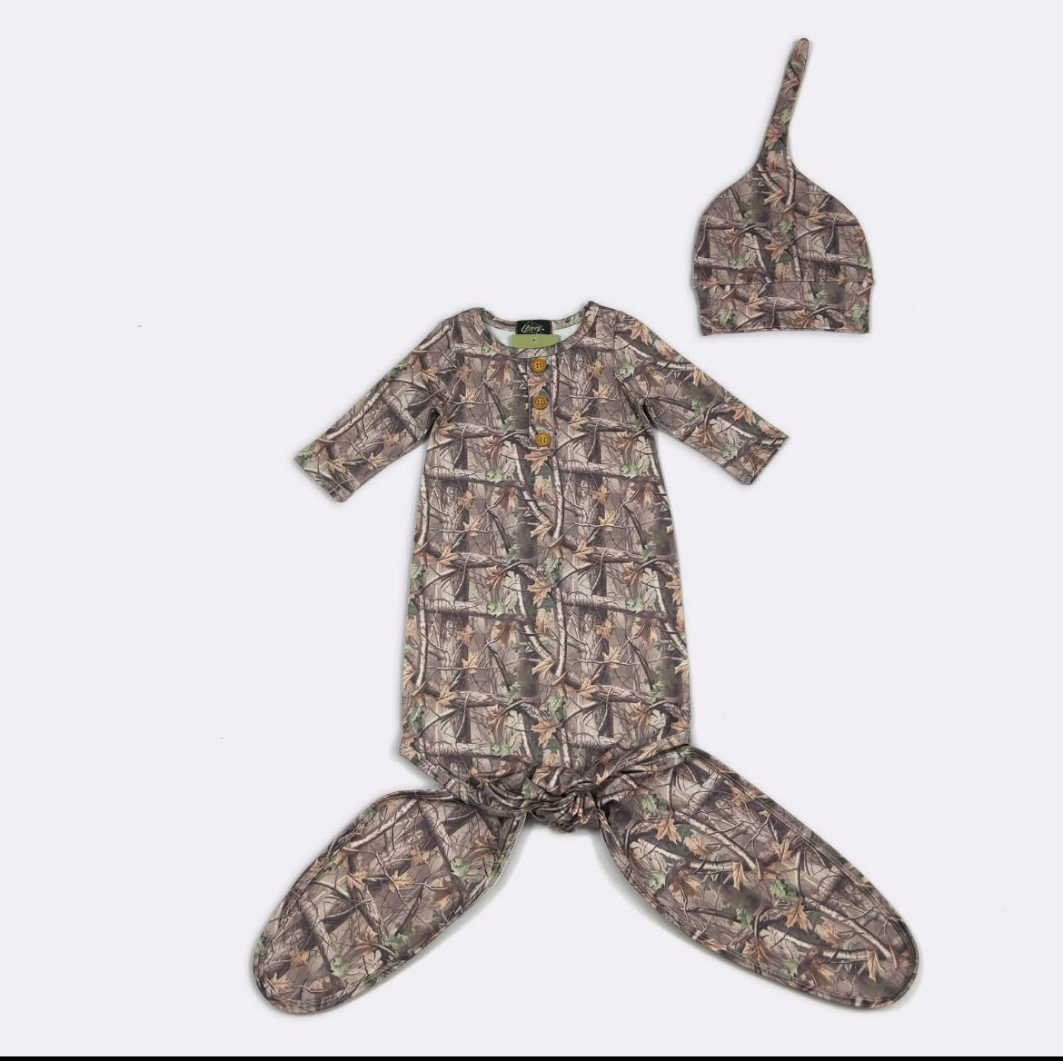 Washed Woody Camo Knotted Gown
