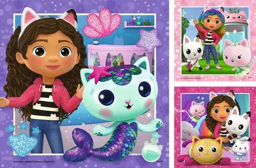 Gabby's Dollhouse - It's meow time! Children's puzzle 3x49 pieces