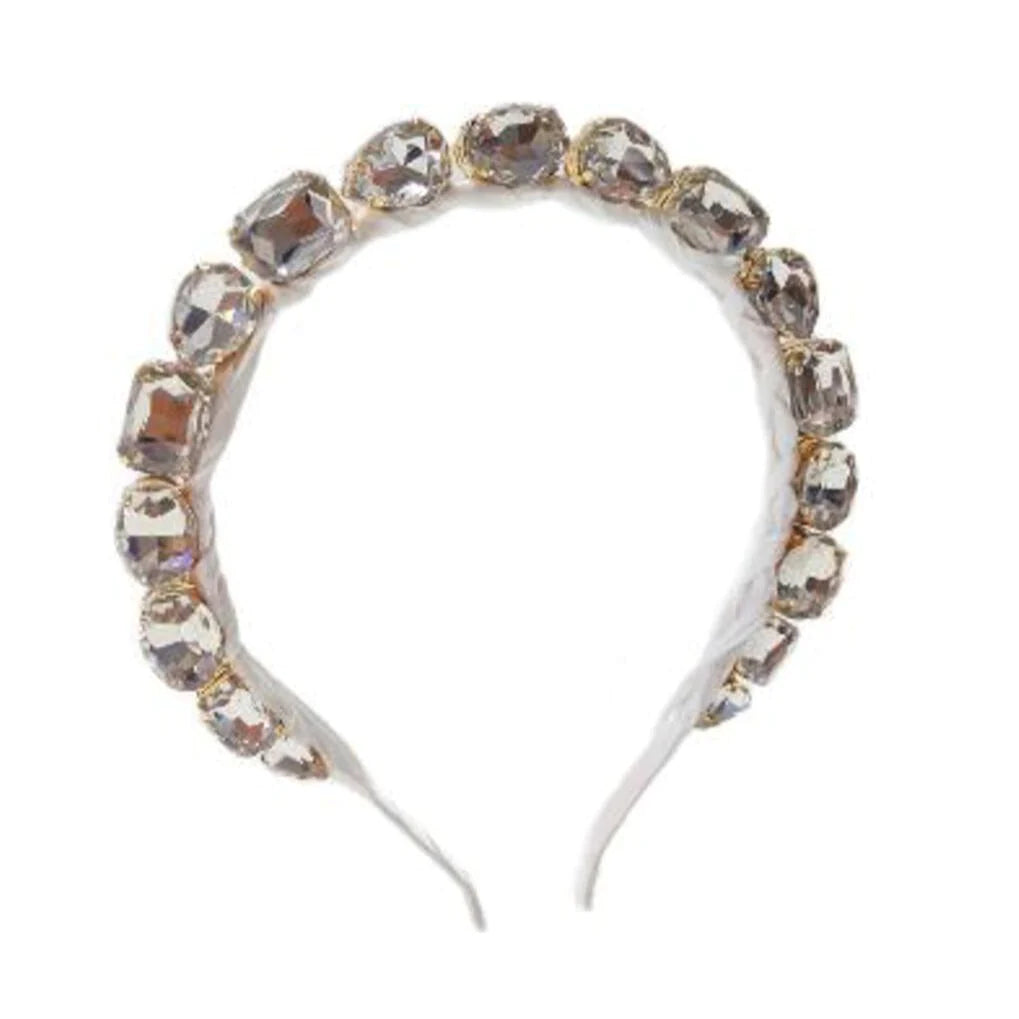 White Standing Jeweled Headband