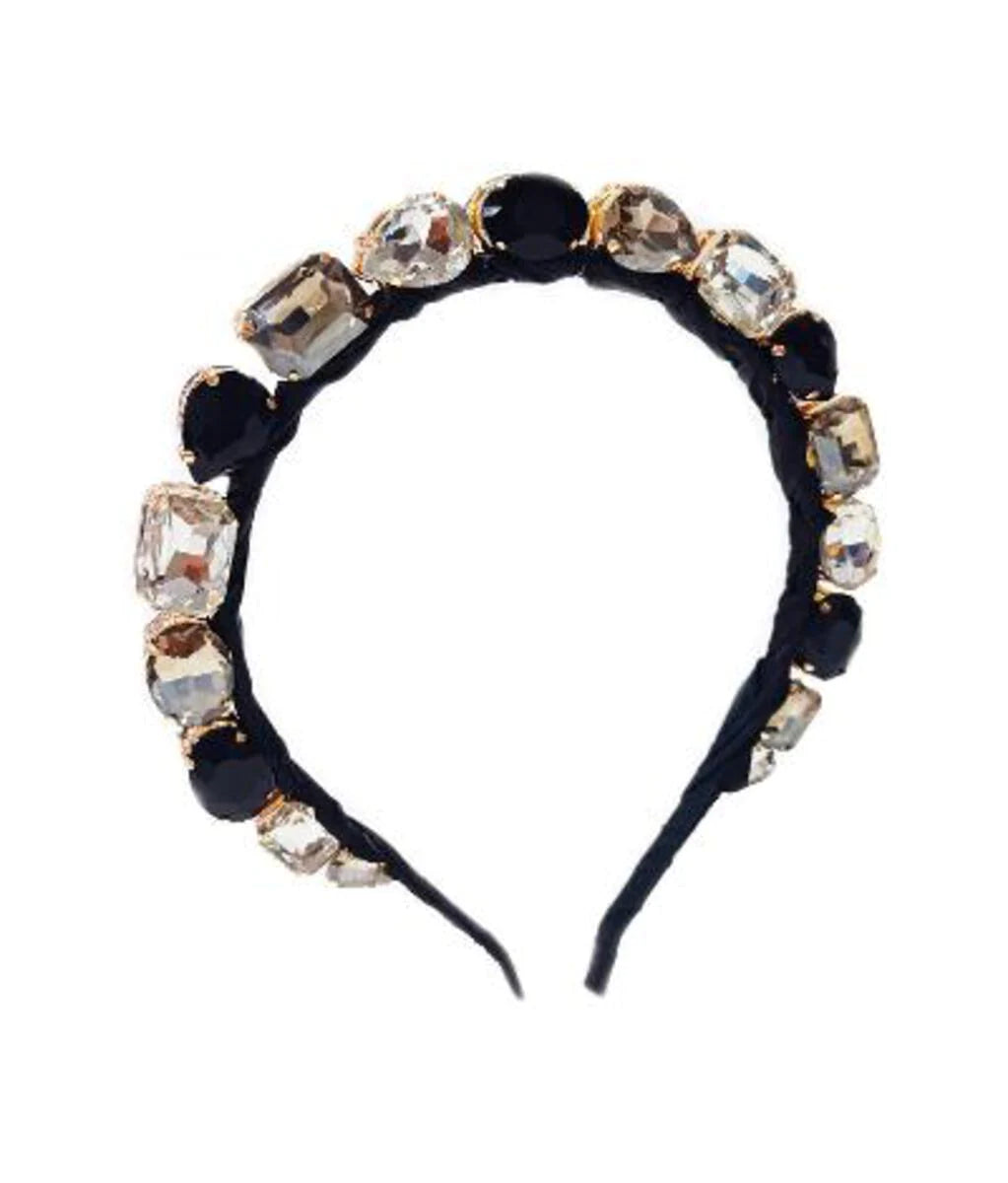 Black Standing Jeweled Headband