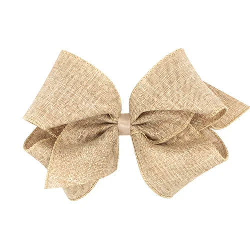 Linen Oatmeal Large Bow