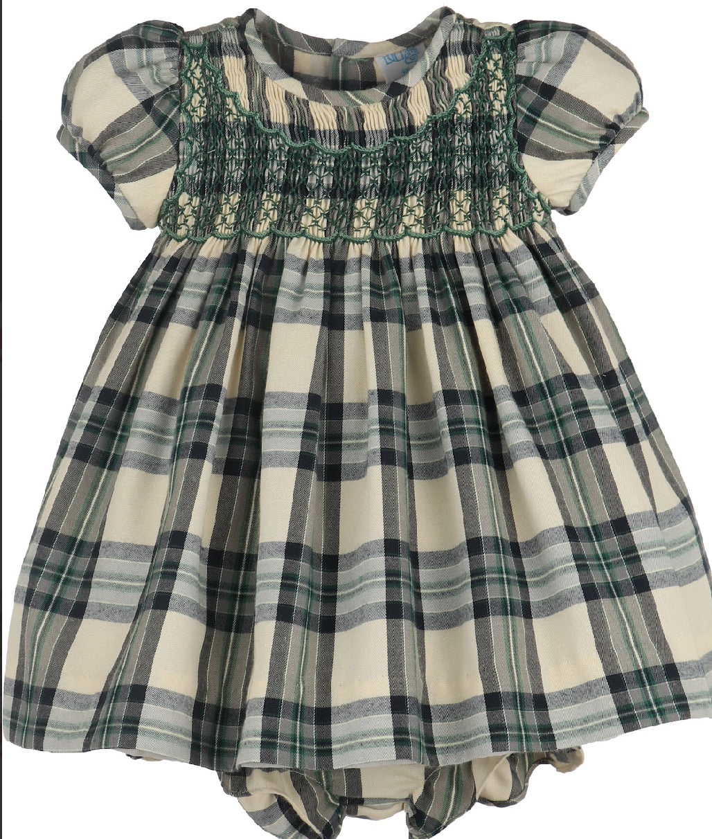 Tea Time Smocked Plaid Dress w/ Bloomers