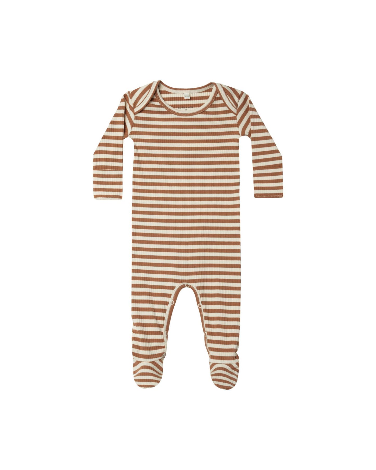 Cinnamon Stripe Ribbed Footie