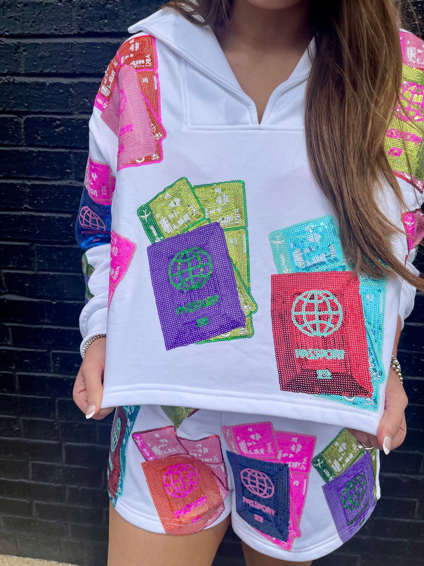 White Multi Passport Short