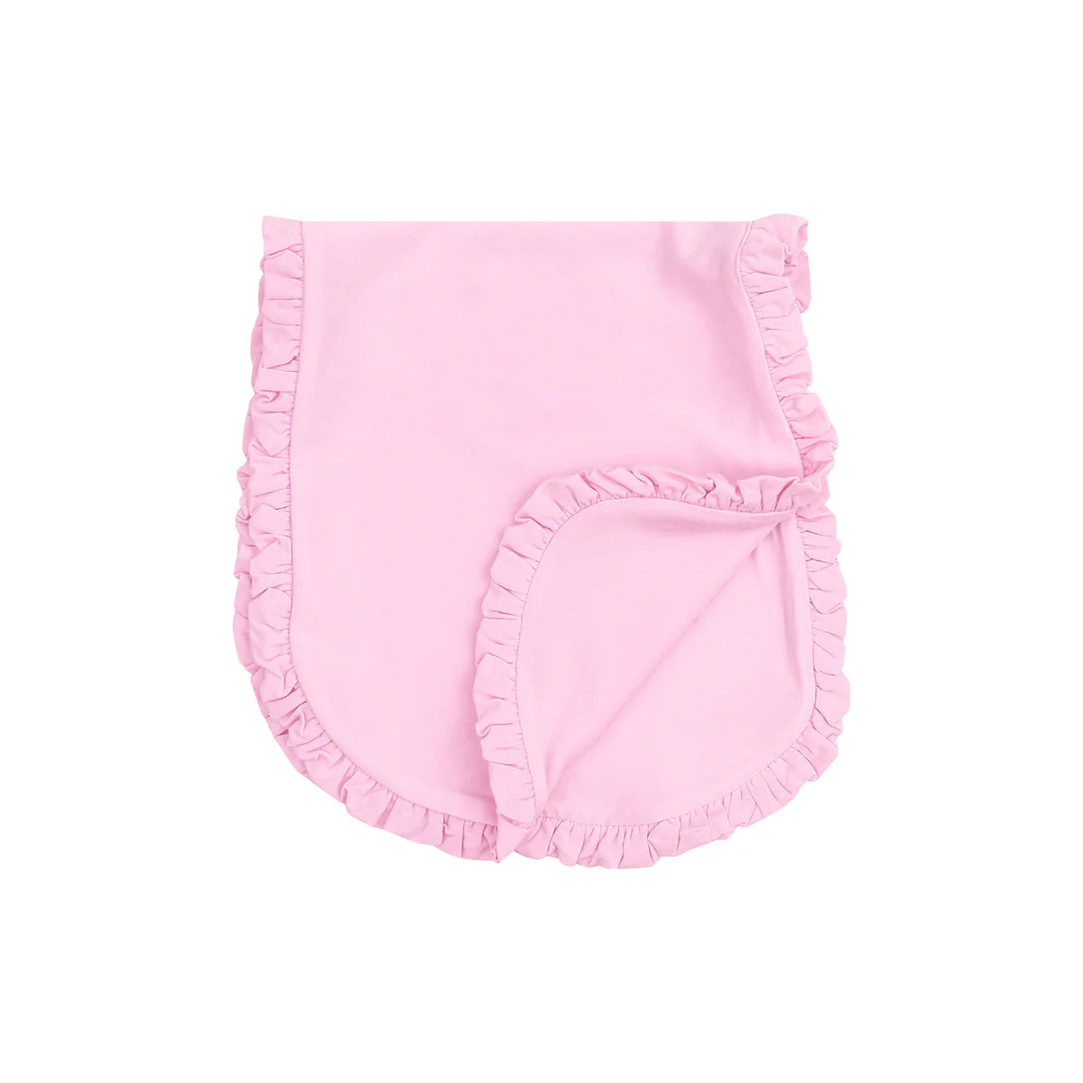 Solid Nosegay Pink Ruffle Burp Cloth