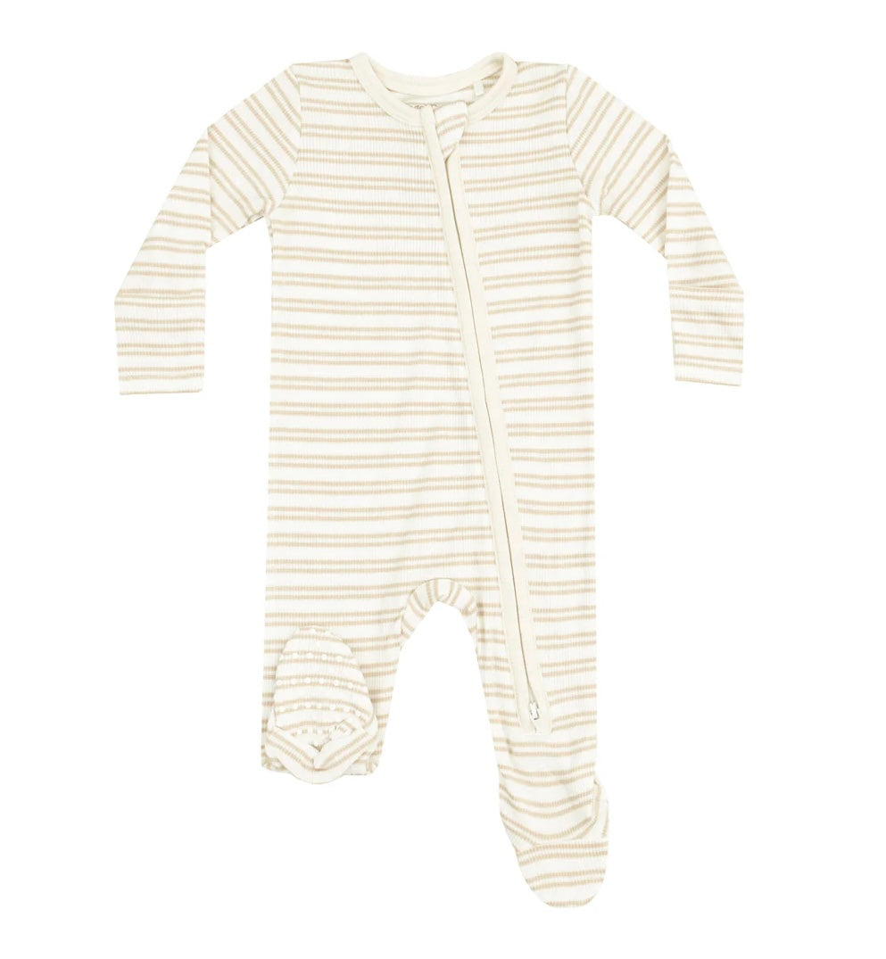 Tan Stripe Footie