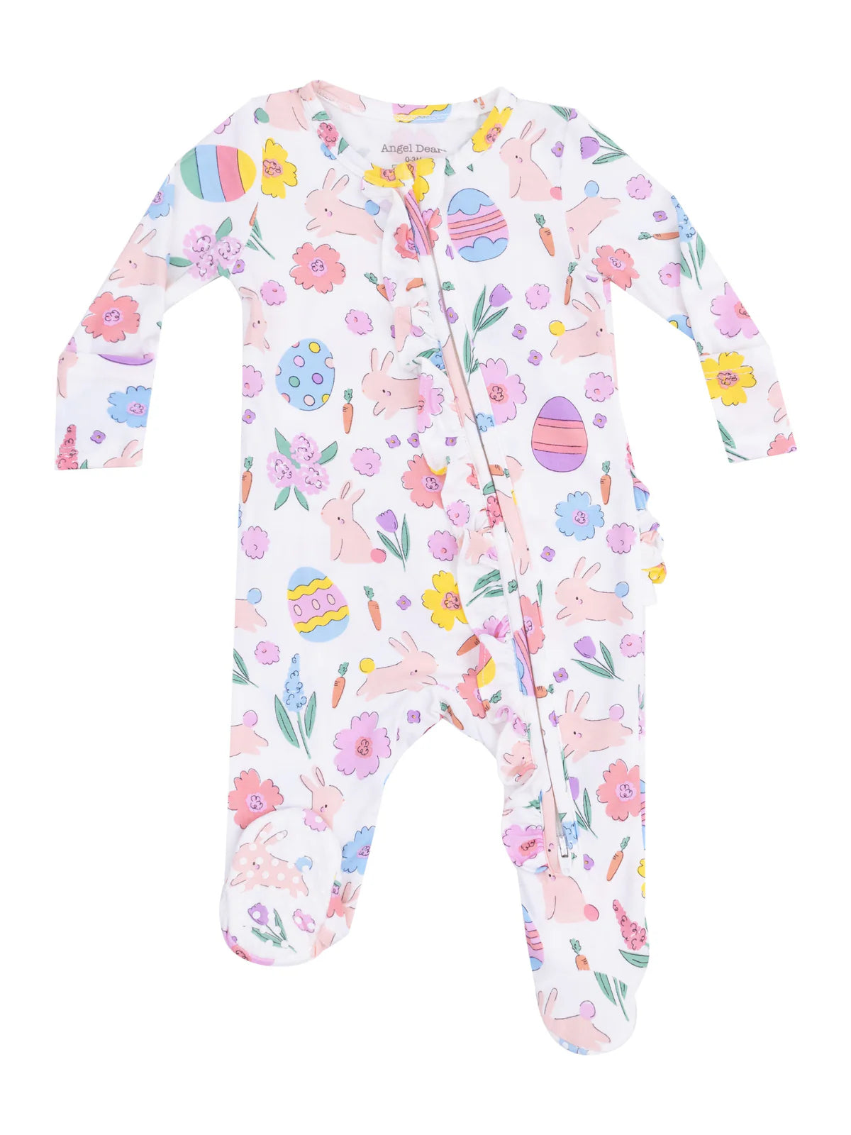 Pink Easter Bunnies Ruffle Footie