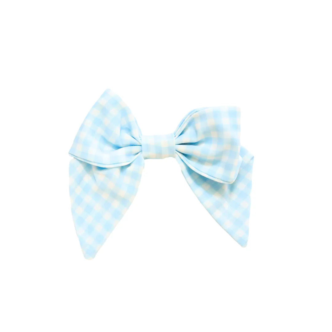 Baby Blue Gingham Classic Bow