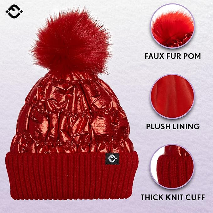 Red Pom Pom Beanie