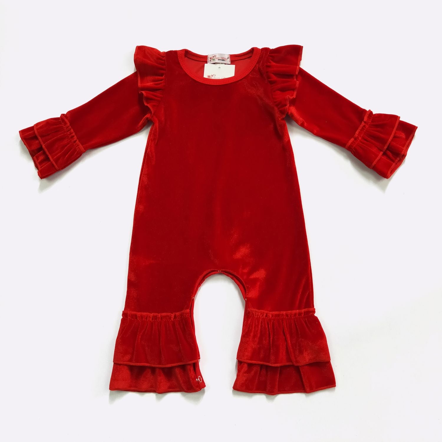 Red ruffle fashion romper baby