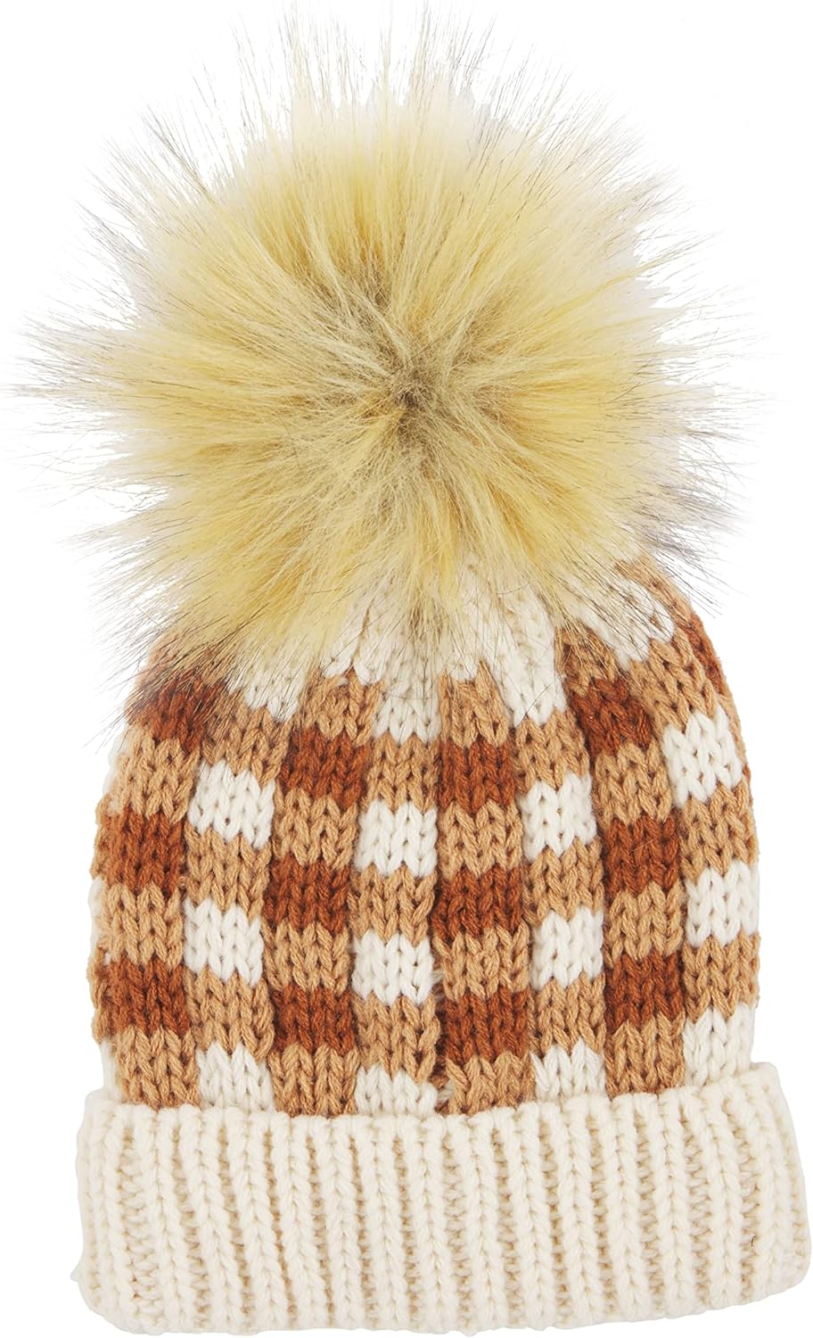 Orange Ging Pom Pom Hat