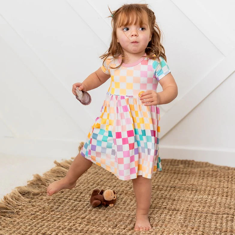 Easter Checks Print Dress