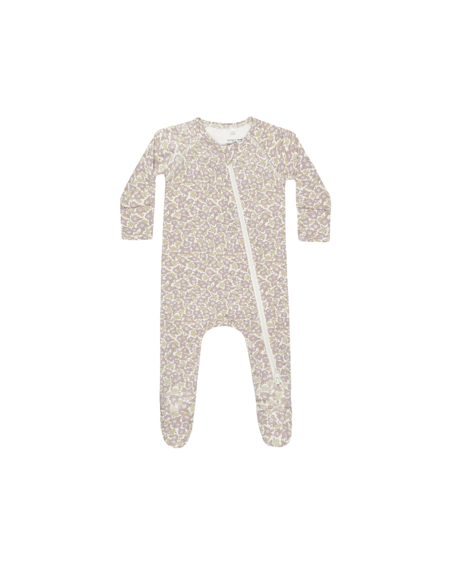 Purple Floral Bamboo Footie