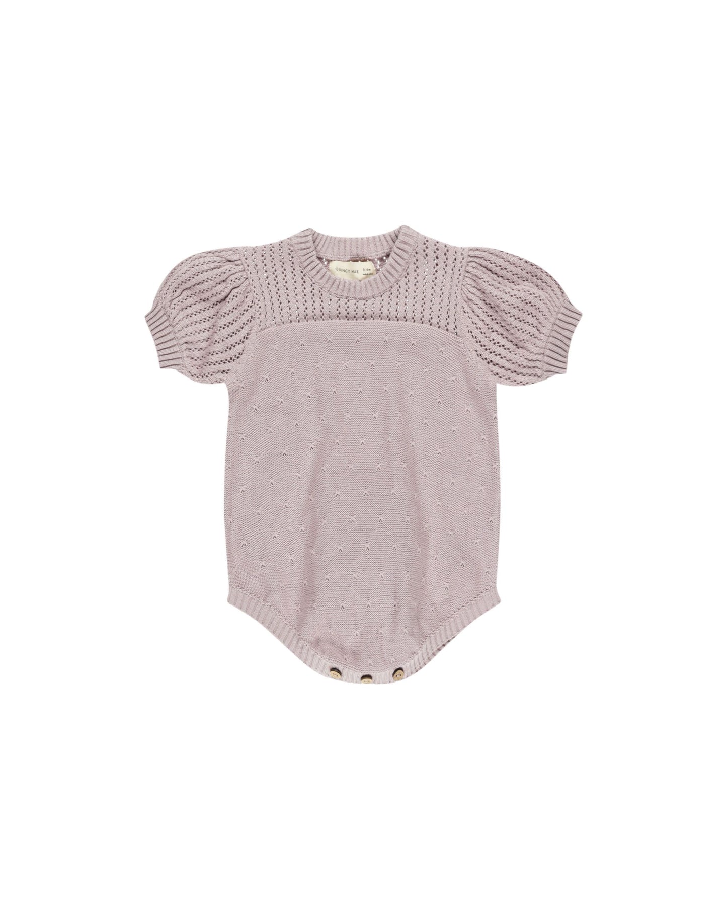 Lavender Pointelle Knit Romper