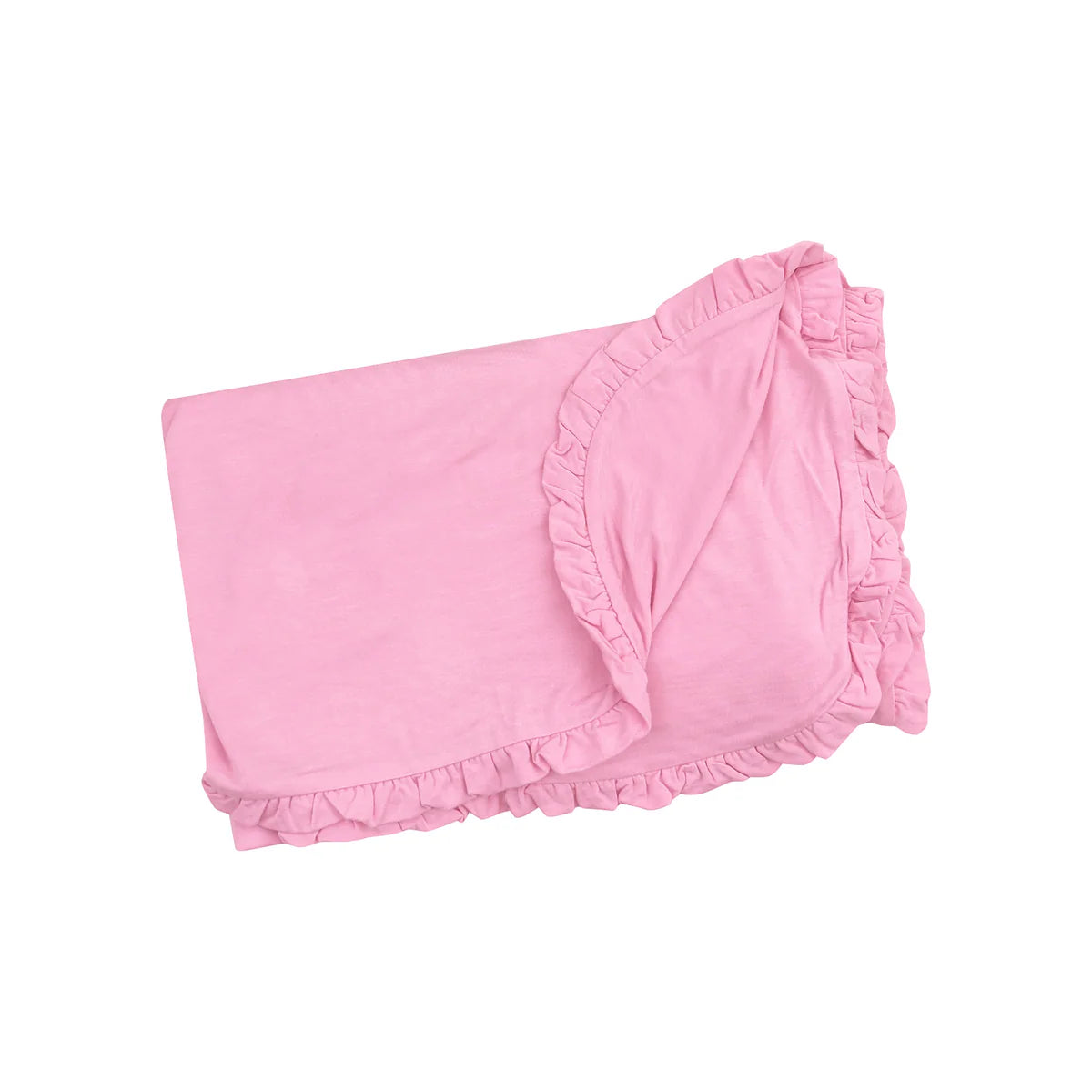 Begonia Pink Ruffle Receiving Blanket