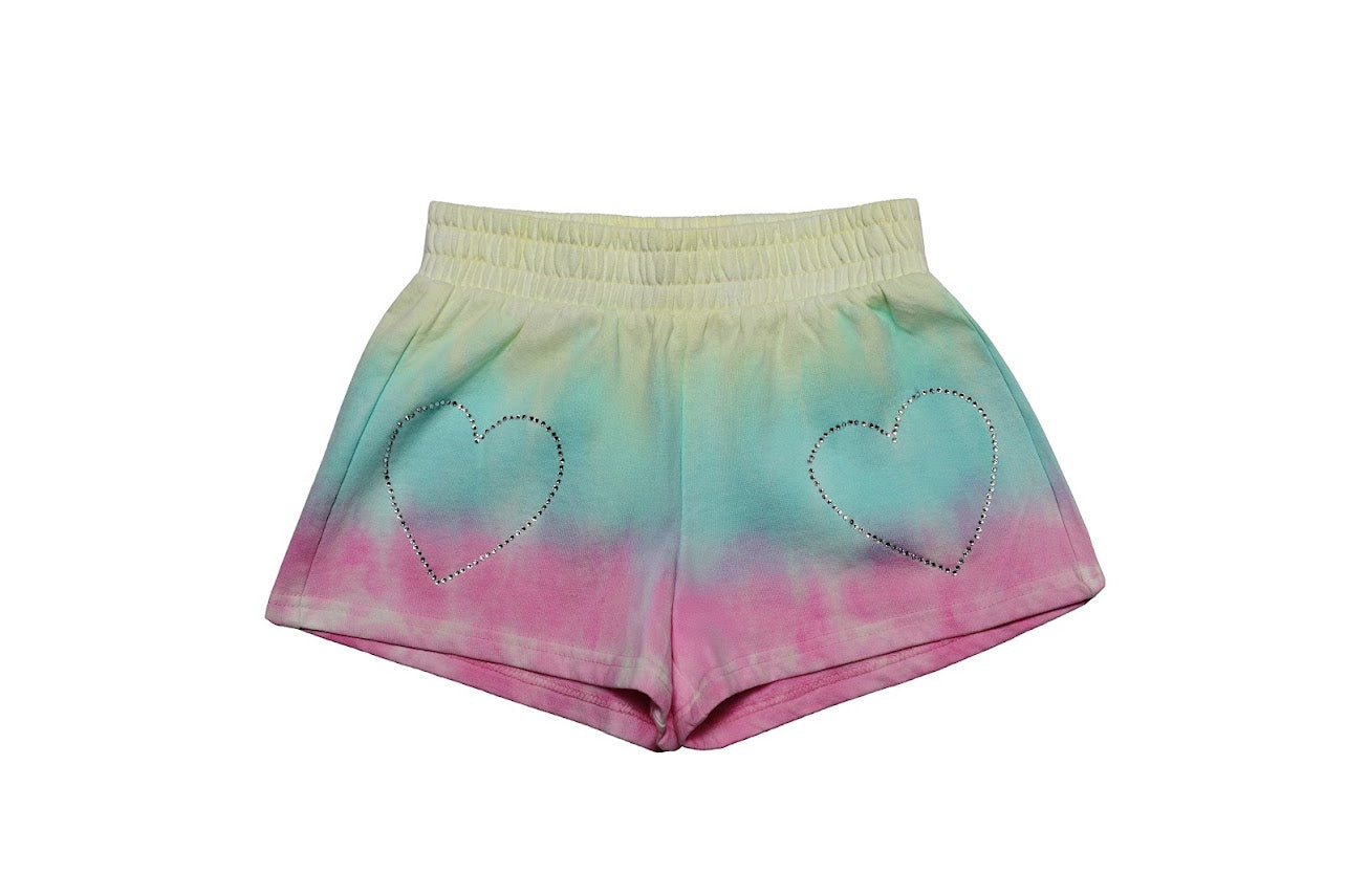 Heart Shorts Tie Dye