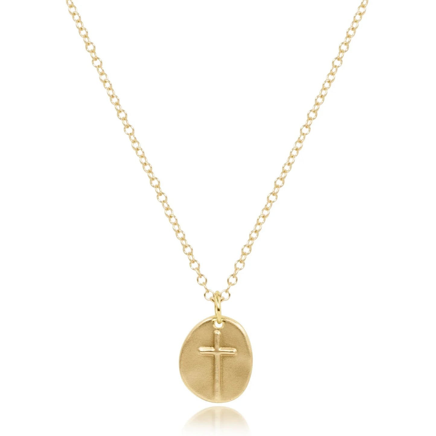 16" Gold Necklace - Inspire Small Gold Disc