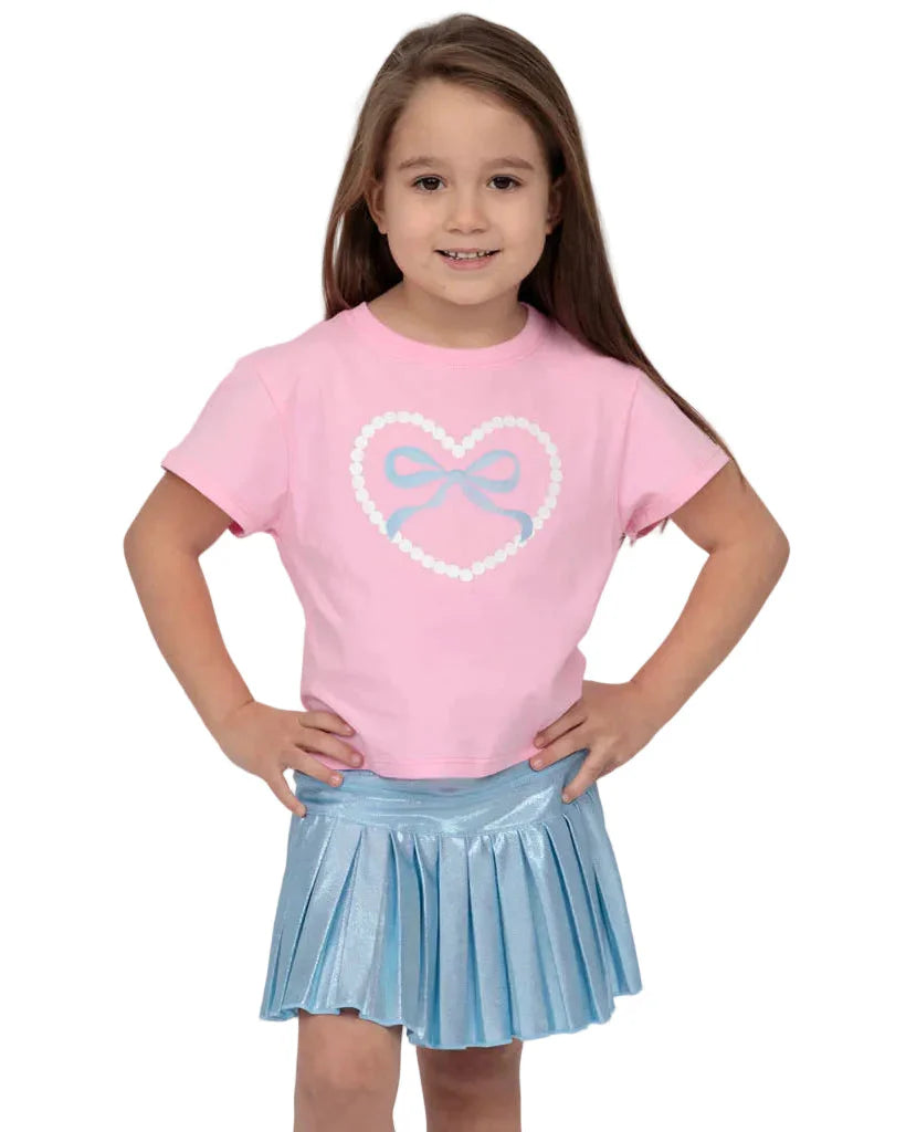 Glitter Pearl Heart Pink Boxy Tee