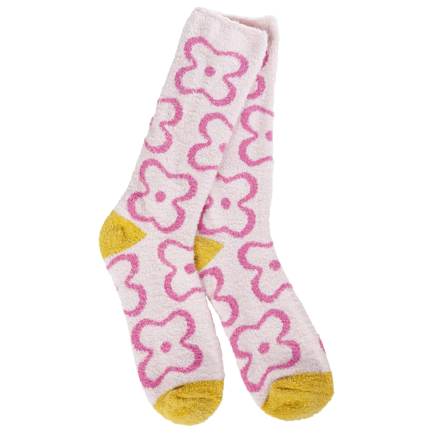 Flower Pink Cozy Cali Crew Sock