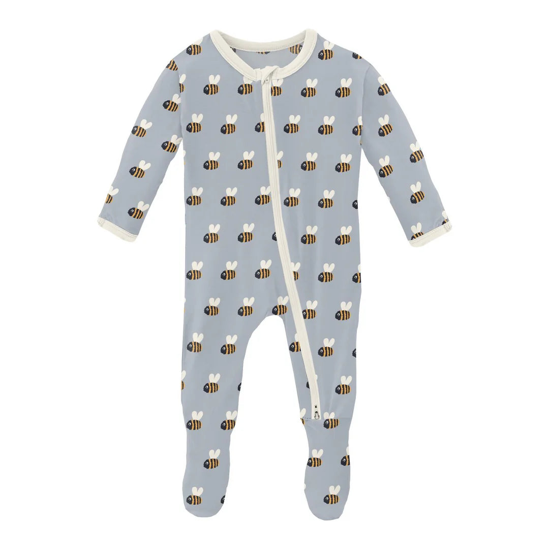 Pearl Blue Baby Bumblebee Footie