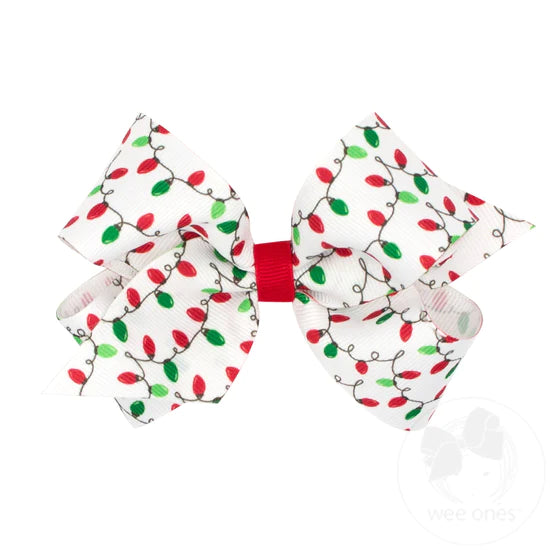 White Christmas Lights Bow