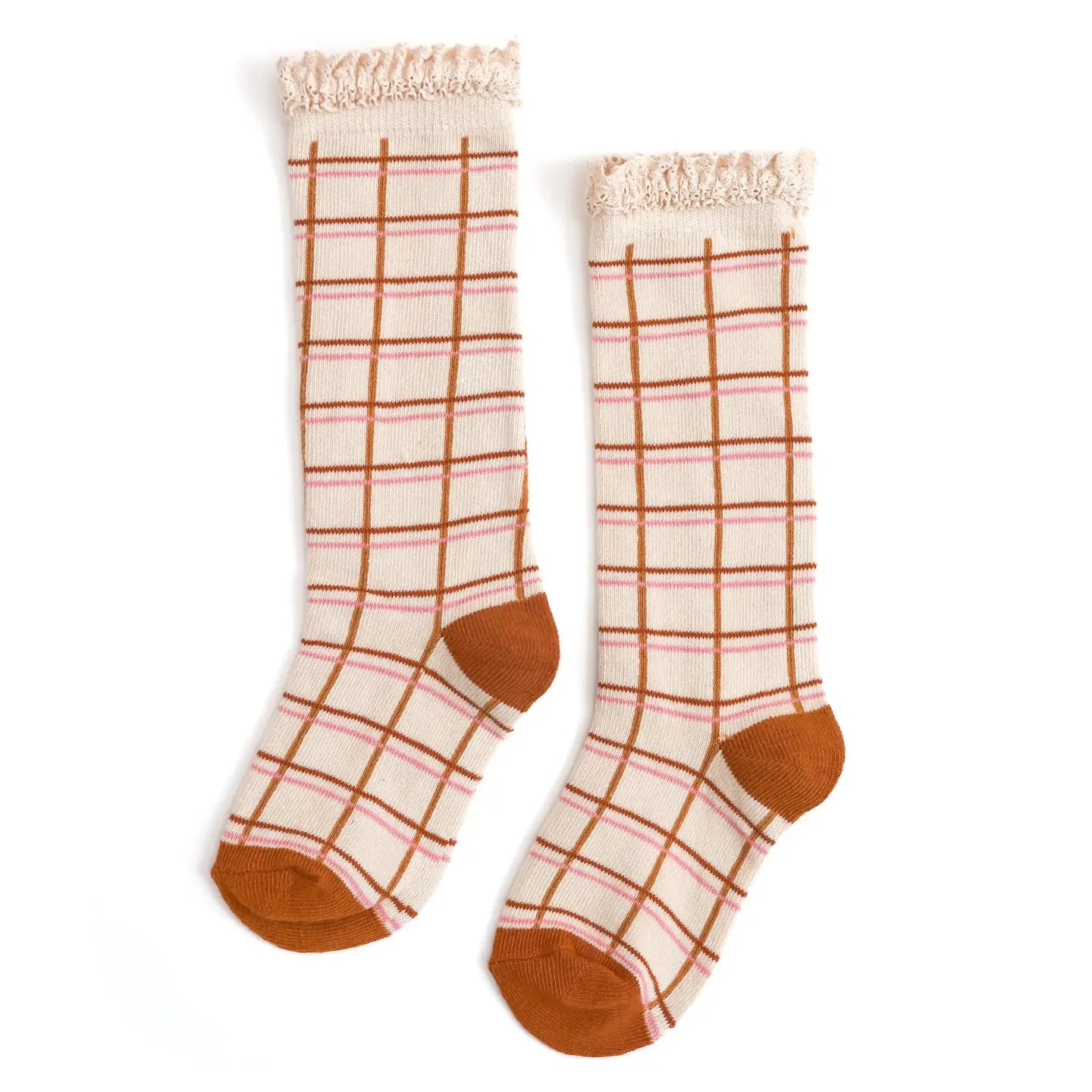 Fall Grid Knee Socks