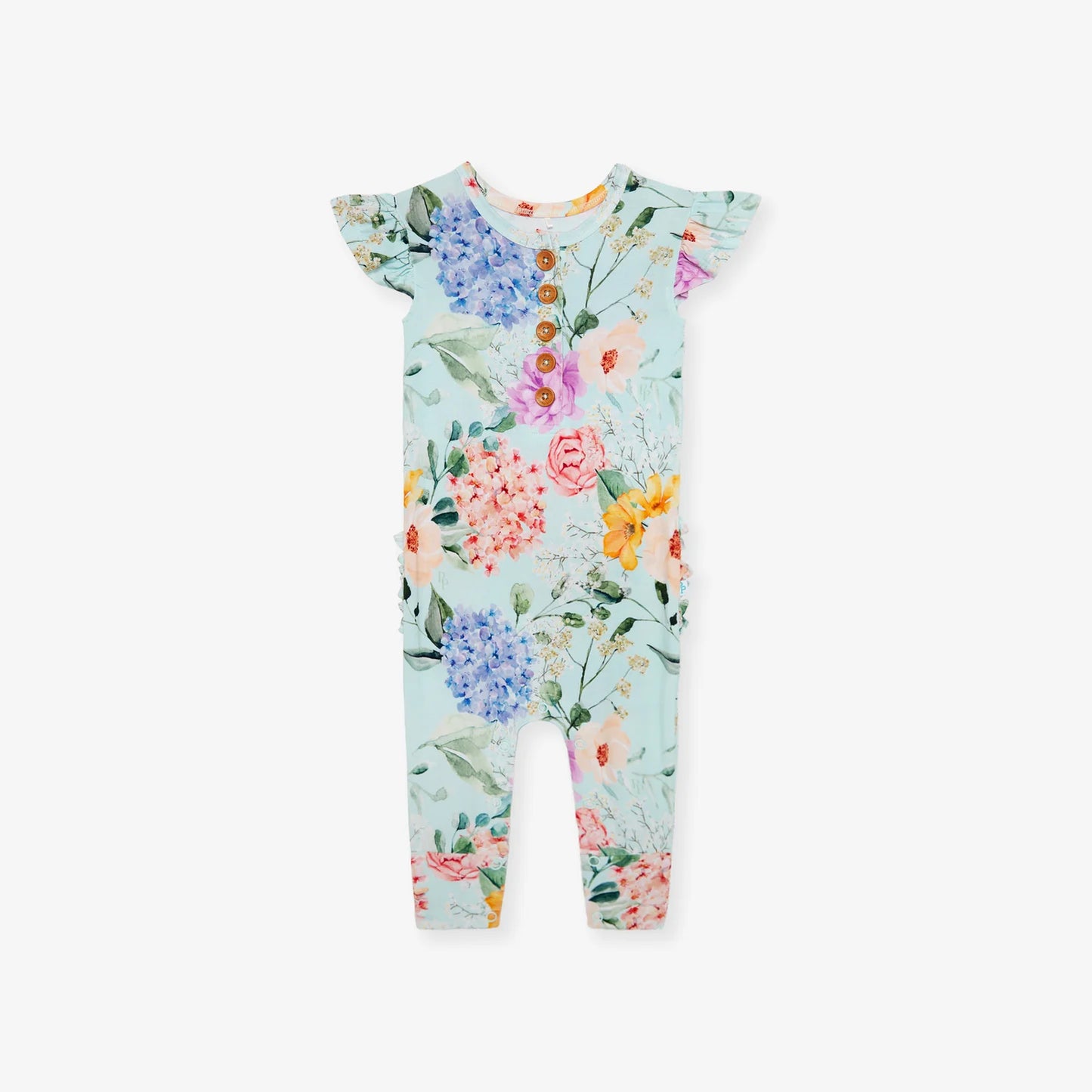 Erin Ruffled Henley Romper