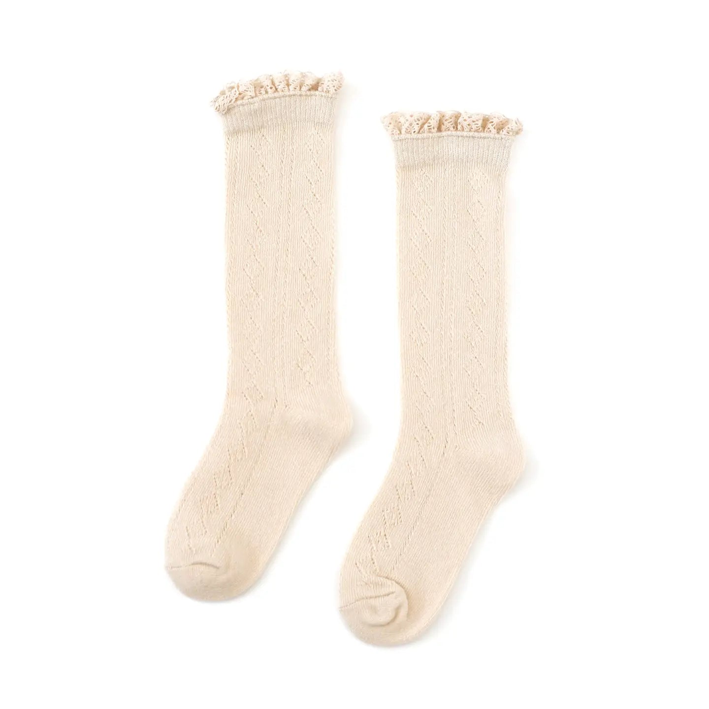 Vanilla Fancy Lace Knee Socks