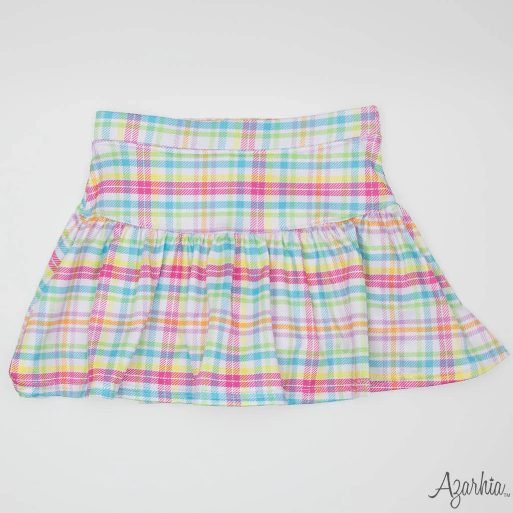 Neon Plaid Skort
