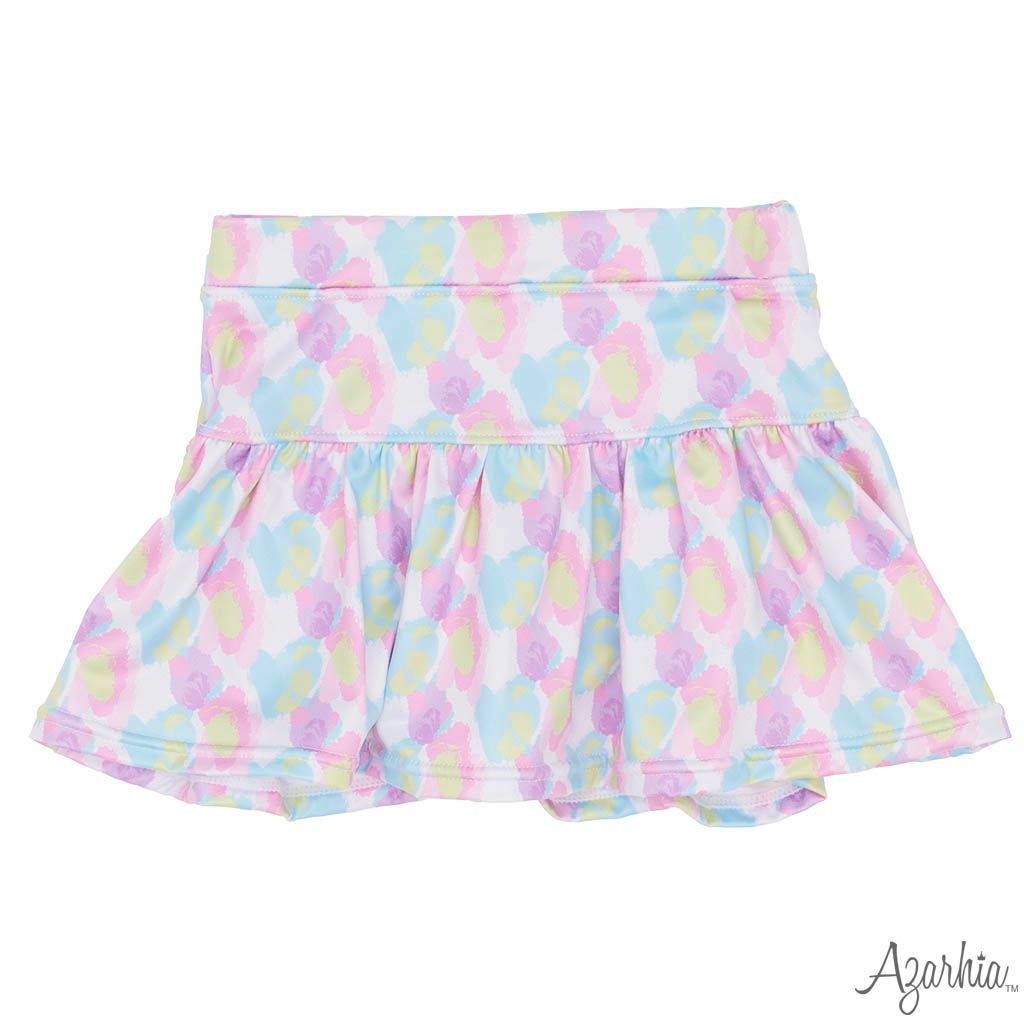 Cotton Candy Leopard Gathered Skort