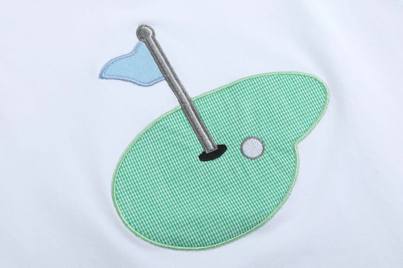 Light Blue Gingham Golf Short Set