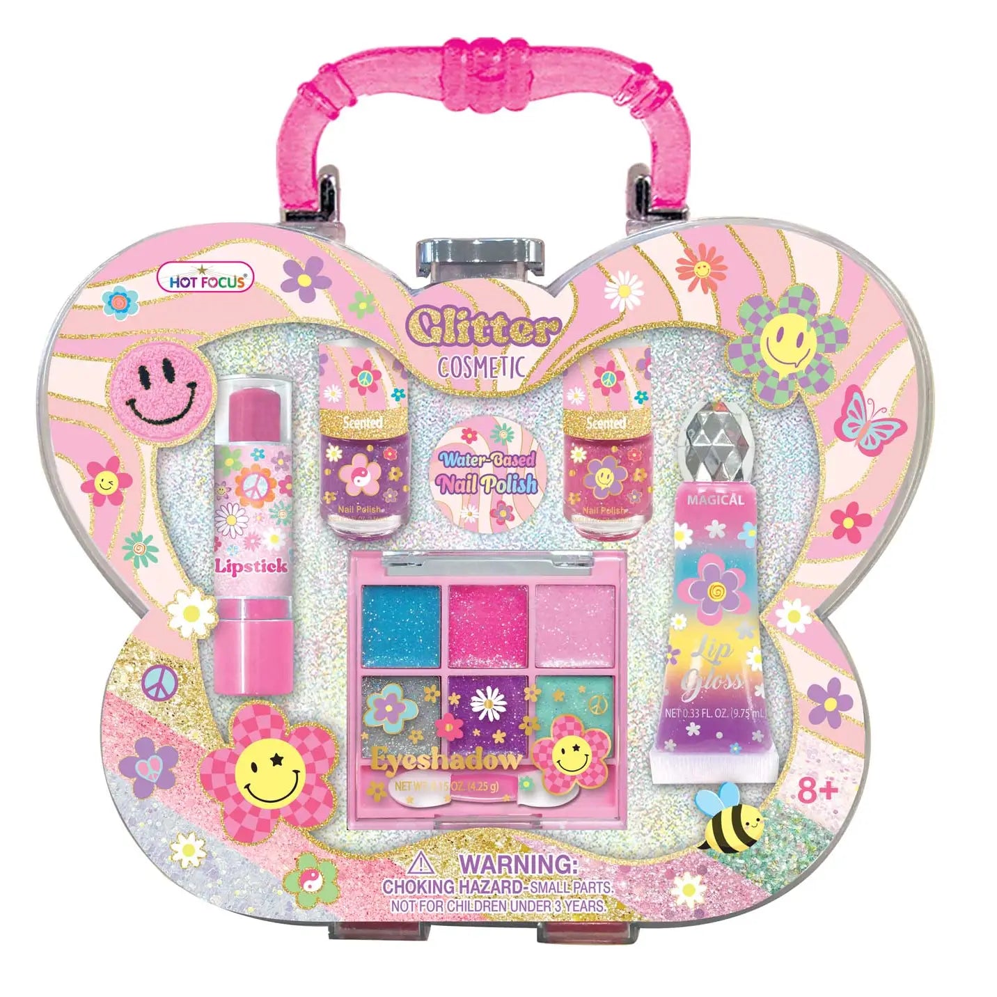 Glitter Cosmetic Set - Groovy Flower