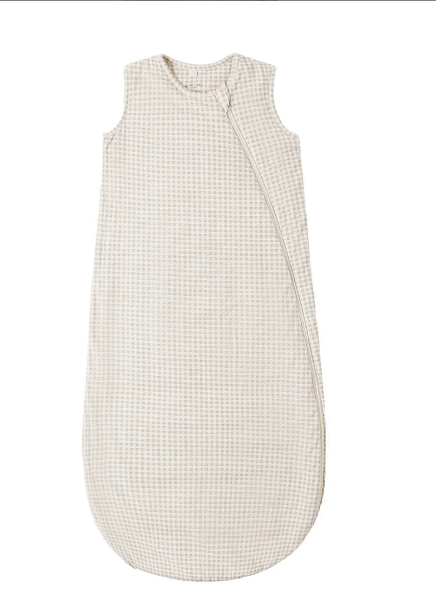 Bamboo Sleep Bag Oat Gingham