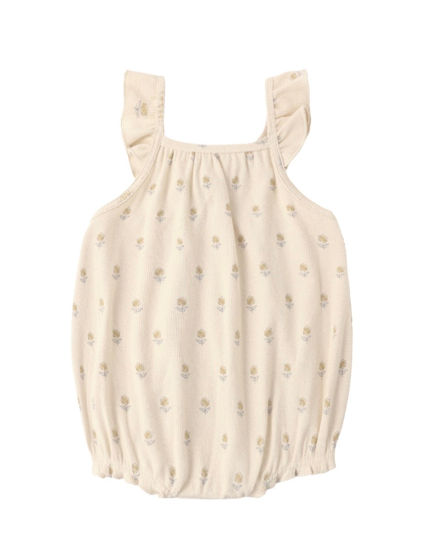Ribbed Ruffle Romper Buttercup