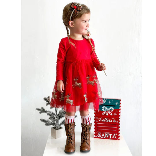 Reindeer Sequin Tutu Dress