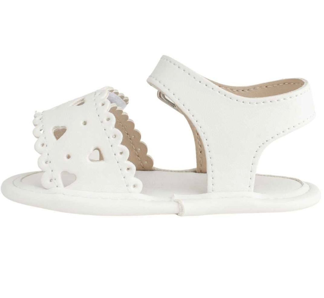 White Sandal W Heart Accents