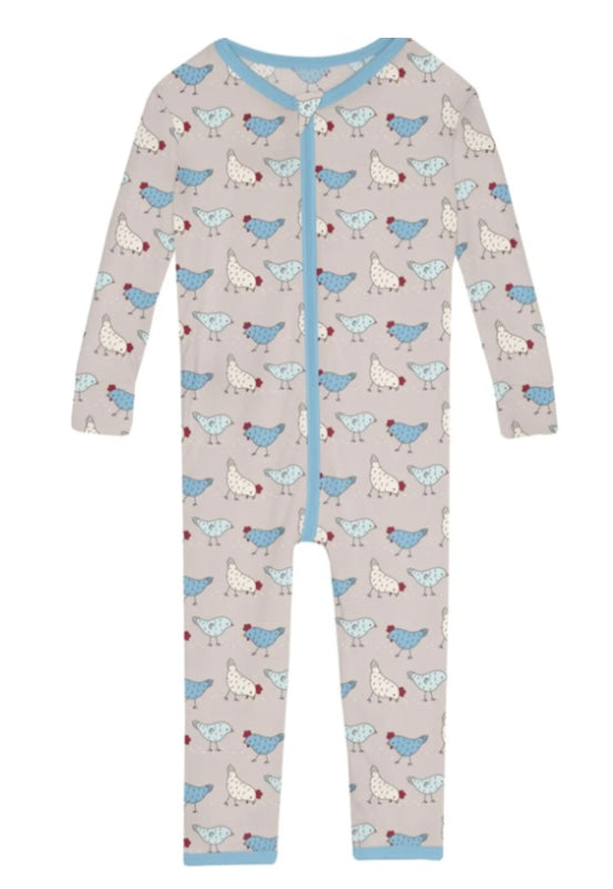 Latte Chickens Convertible Footie