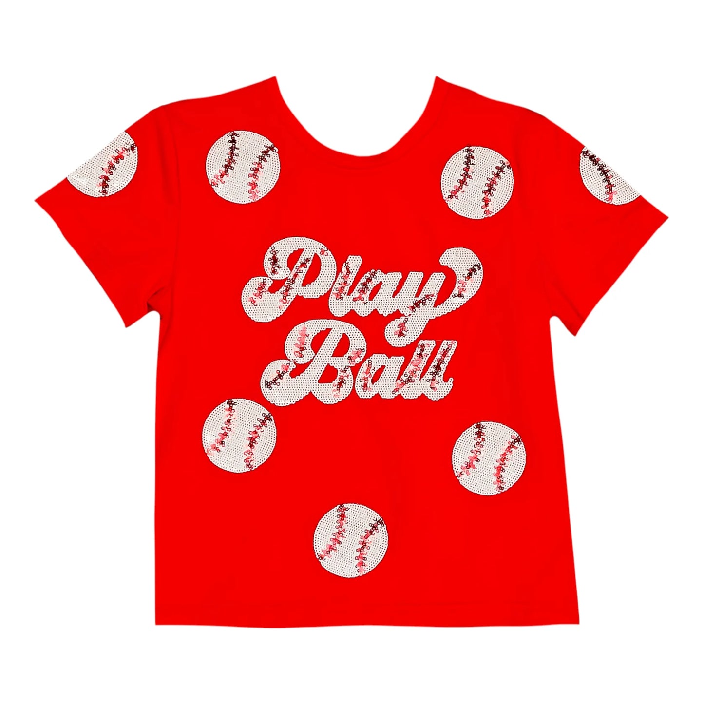 Red Sequin Play Ball Shirt
