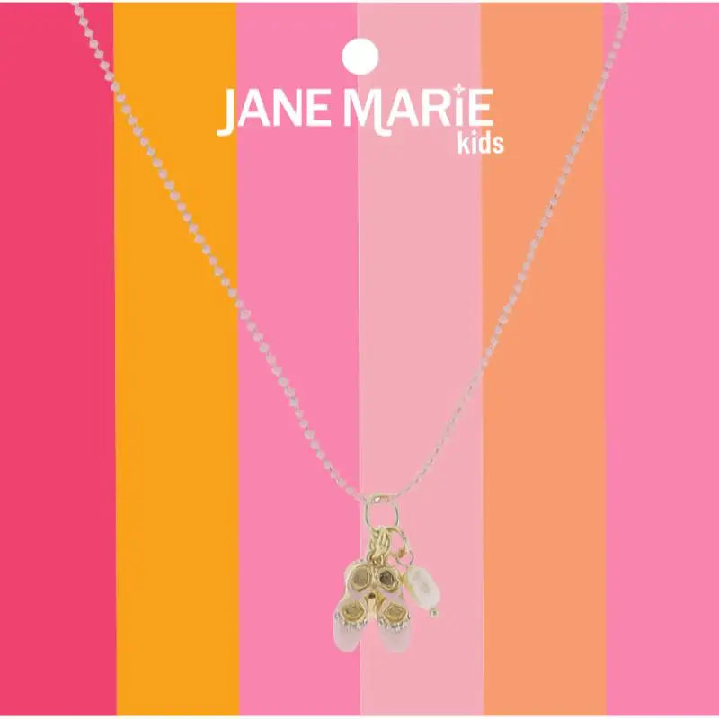 Pink Ball Chain Necklace with Pink Ballet Slippers