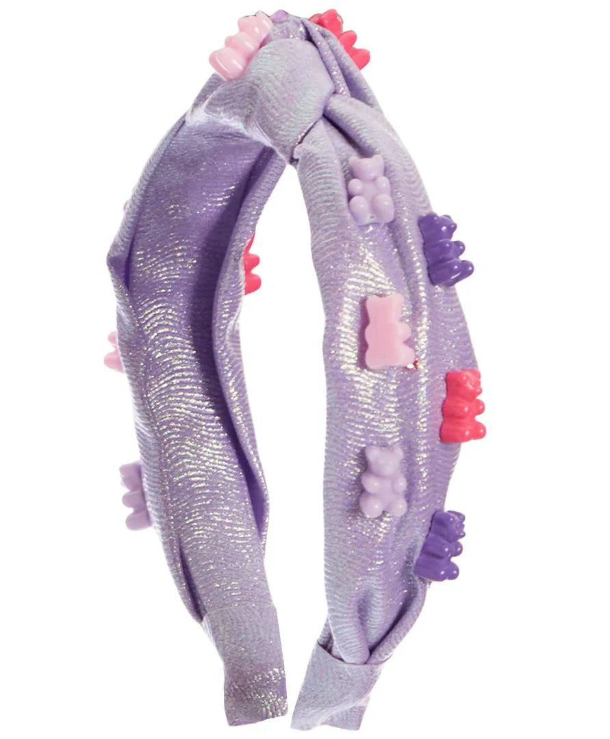 Shimmer Gummy Bear Top Knot Headband - Lavender