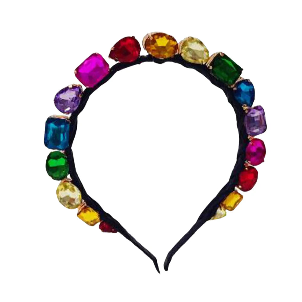 Multi Jewel Headband - Black / Rainbow