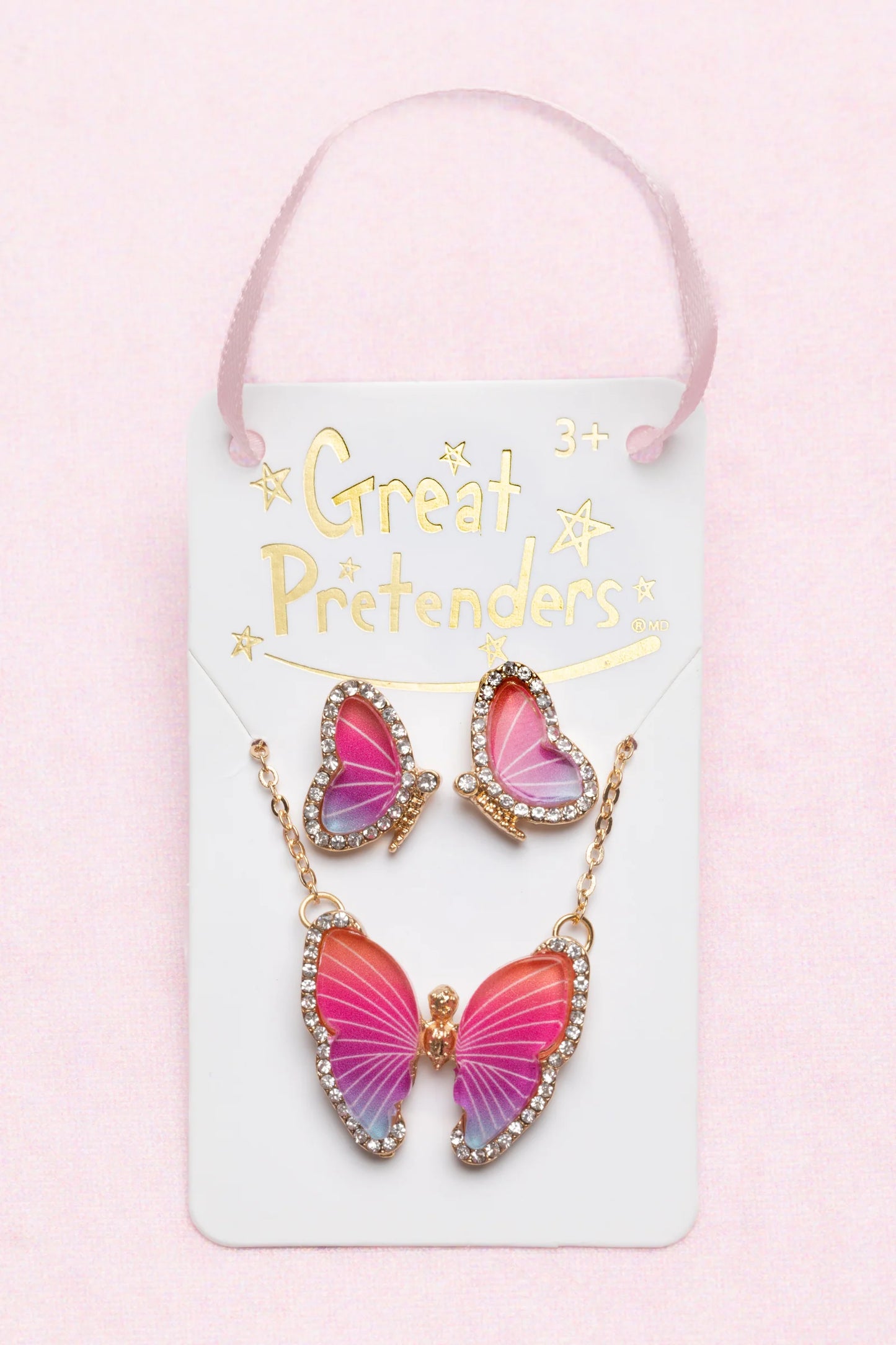 Butterfly Necklace & Studded Earring Set