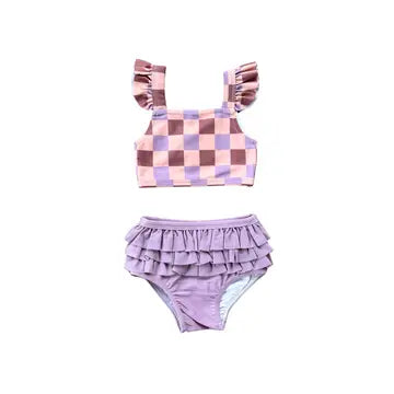 Checker in Burlwood Two-Piece Swim