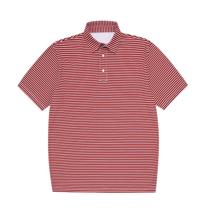 Red, Black & White Stripe Polo