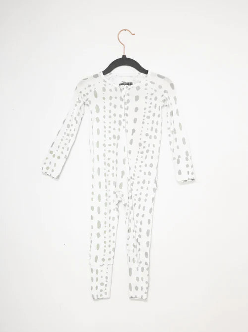 Sage Steel Dalmatian Dot Romper