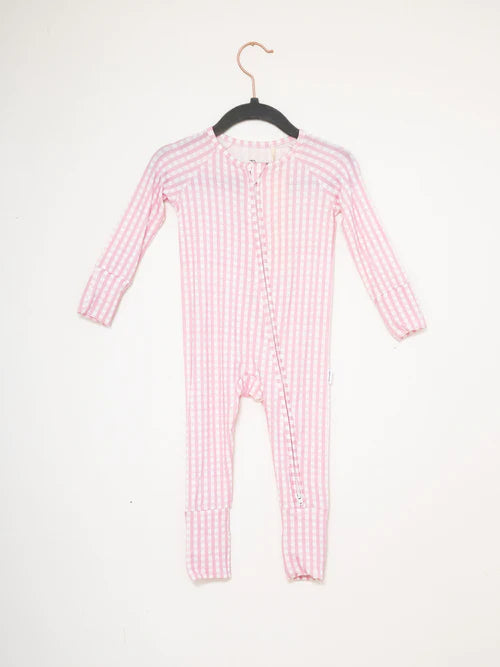 Pink Gingham Romper