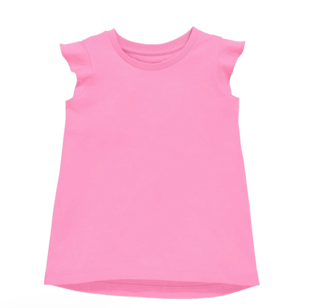 Ruffle Shirt in Solid Pink